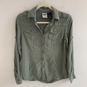 Harley Davidson Army Green Button Down Shirt XS